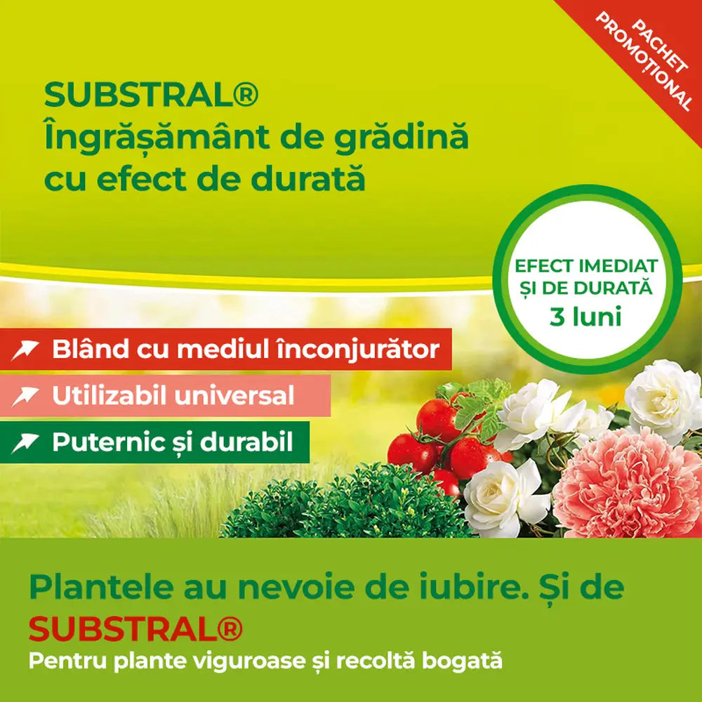 Ingrasamant universal Substral pentru gradina cu efect de lunga durata 2.5 kg pentru flori legume fructe arbusti conifere si gard viu