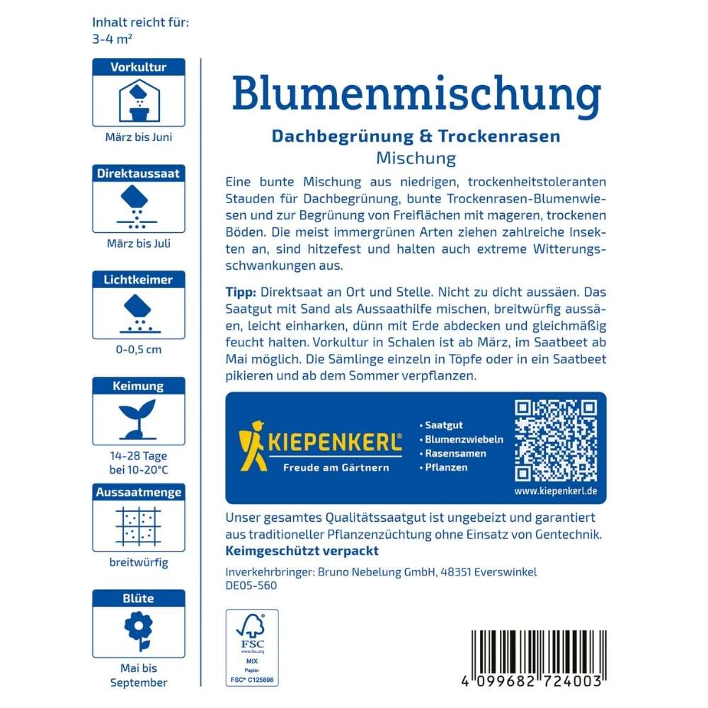 Seminte pentru acoperis verde si peluze uscate – mix rezistent la seceta, ajunge pentru 2 - 4 m²