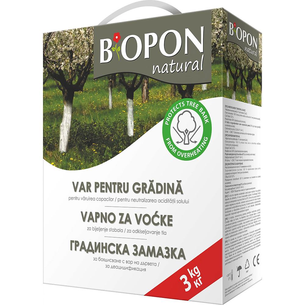 Var pentru gradina Biopon, protectie scoarta si corectare pH sol, 3 kg