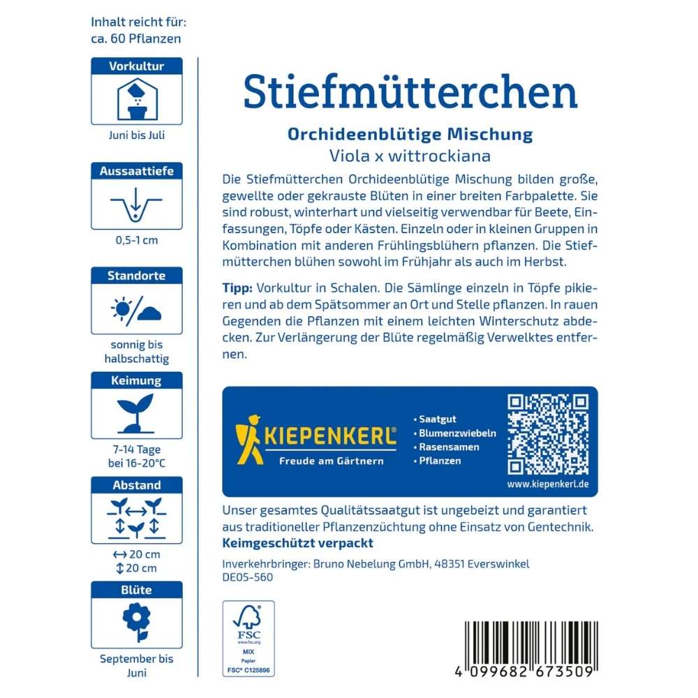 Seminte de panselute cu flori tip orhidee – mix colorat, ajunge pentru 60 Plante