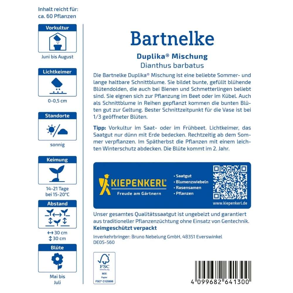 Seminte de barba-imparatului – amestec Duplika, flori bienale, ajunge pentru 60 Plante