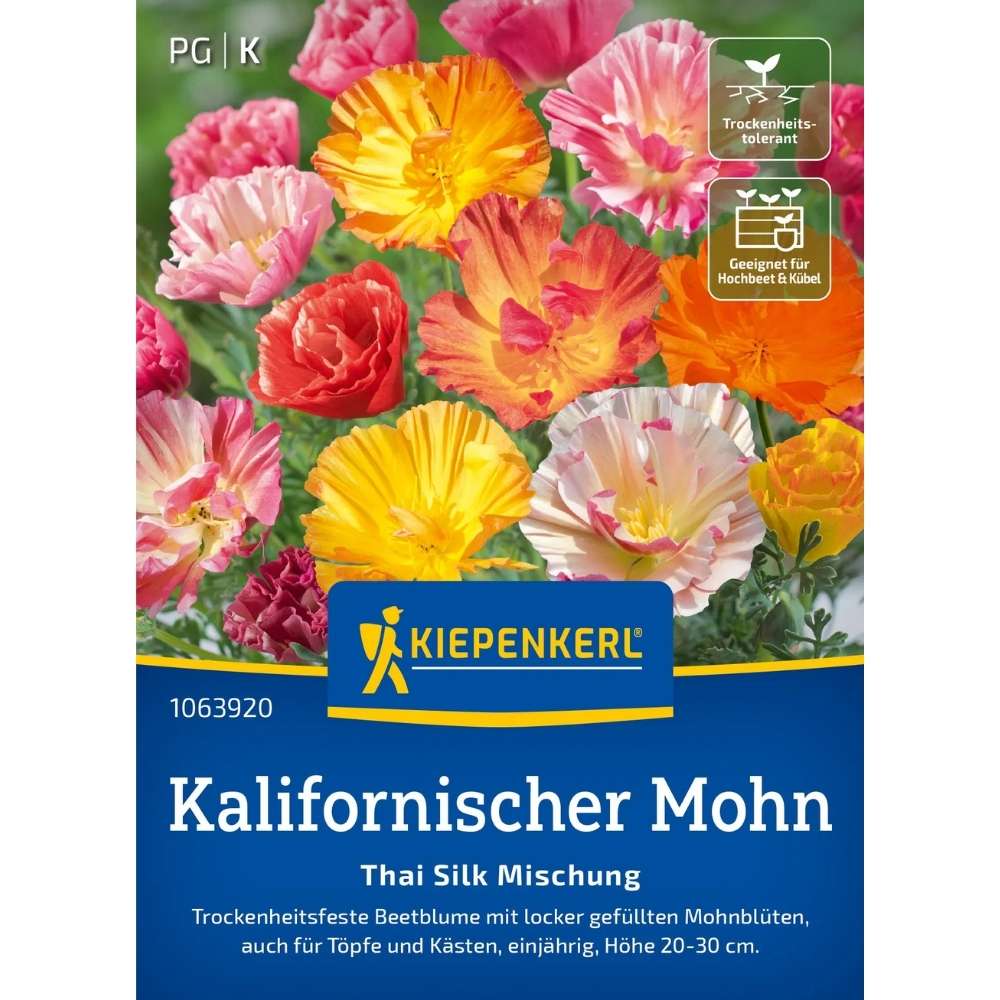 Seminte de mac californian Thai Silk – mix exotic de culori, ajunge pentru 100 Plante