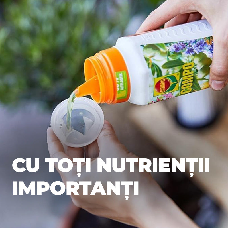 Ingrasamant Organic Lichid pentru Plante Mediteraneene, 500 ml, Special cu Extra Potasiu si Fier, Ingrediente 100% Naturale, COMPO