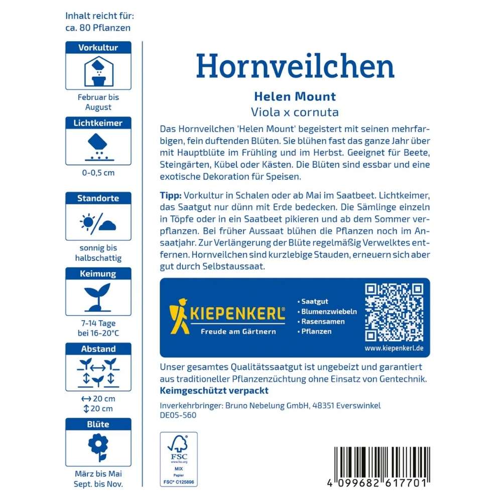 Seminte de panselute Helen Mount – flori bicolore delicate, ajunge pentru 80 Plante