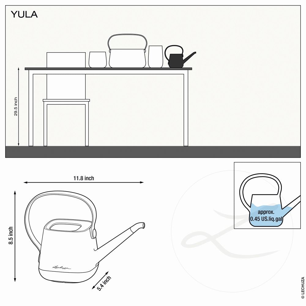 Stropitoare Lechuza YULA, 1,7 l capacitate, Alb/Verde, Protectie anti-picurare, Plastic de inalta calitate