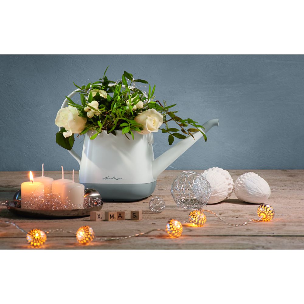 Stropitoare Lechuza YULA, 1,7 l capacitate, Alb/Gri, Protectie anti-picurare, Plastic de inalta calitate