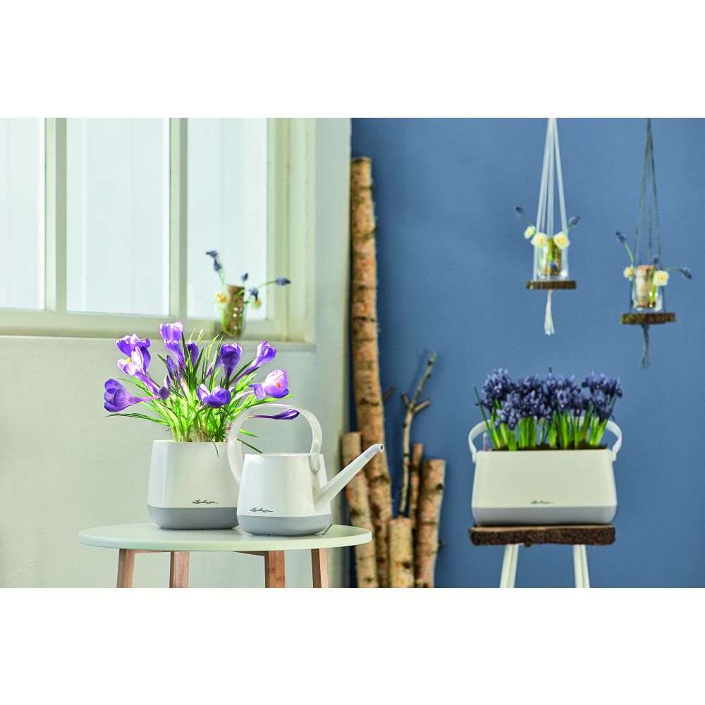 Stropitoare Lechuza YULA, 1,7 l capacitate, Alb/Gri, Protectie anti-picurare, Plastic de inalta calitate