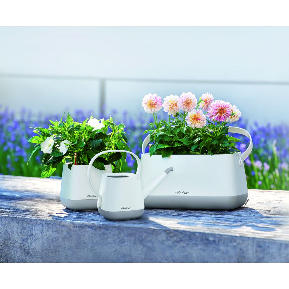 Stropitoare Lechuza YULA, 1,7 l capacitate, Alb/Gri, Protectie anti-picurare, Plastic de inalta calitate