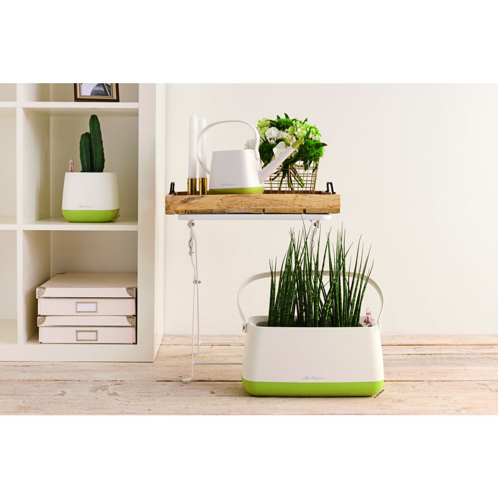 Stropitoare Lechuza YULA, 1,7 l capacitate, Alb/Verde, Protectie anti-picurare, Plastic de inalta calitate