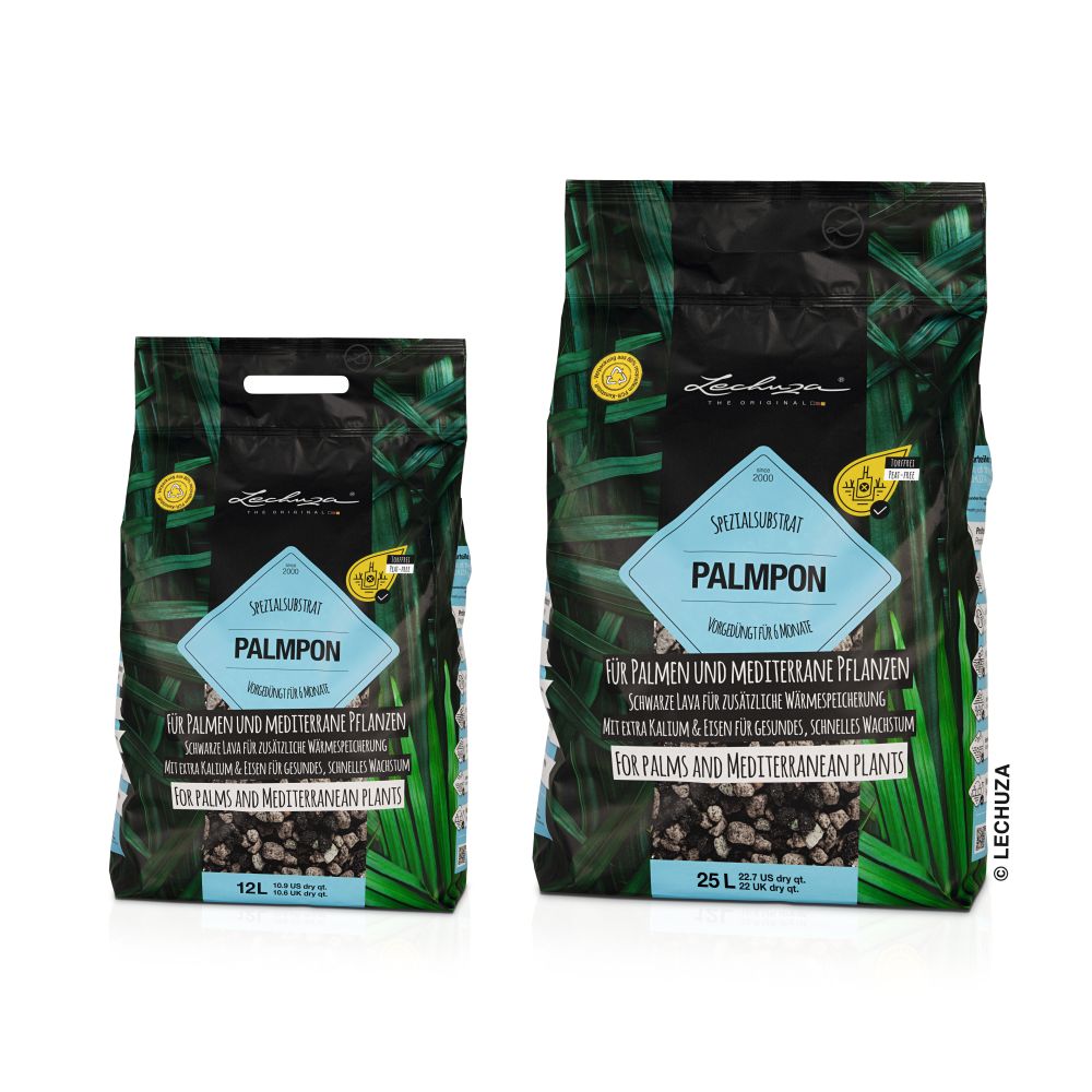 Substrat Mineral LECHUZA Palmpon 12 l, pentru palmieri si plante mediteraneene, 100% fara turba, cu ingrediente naturale