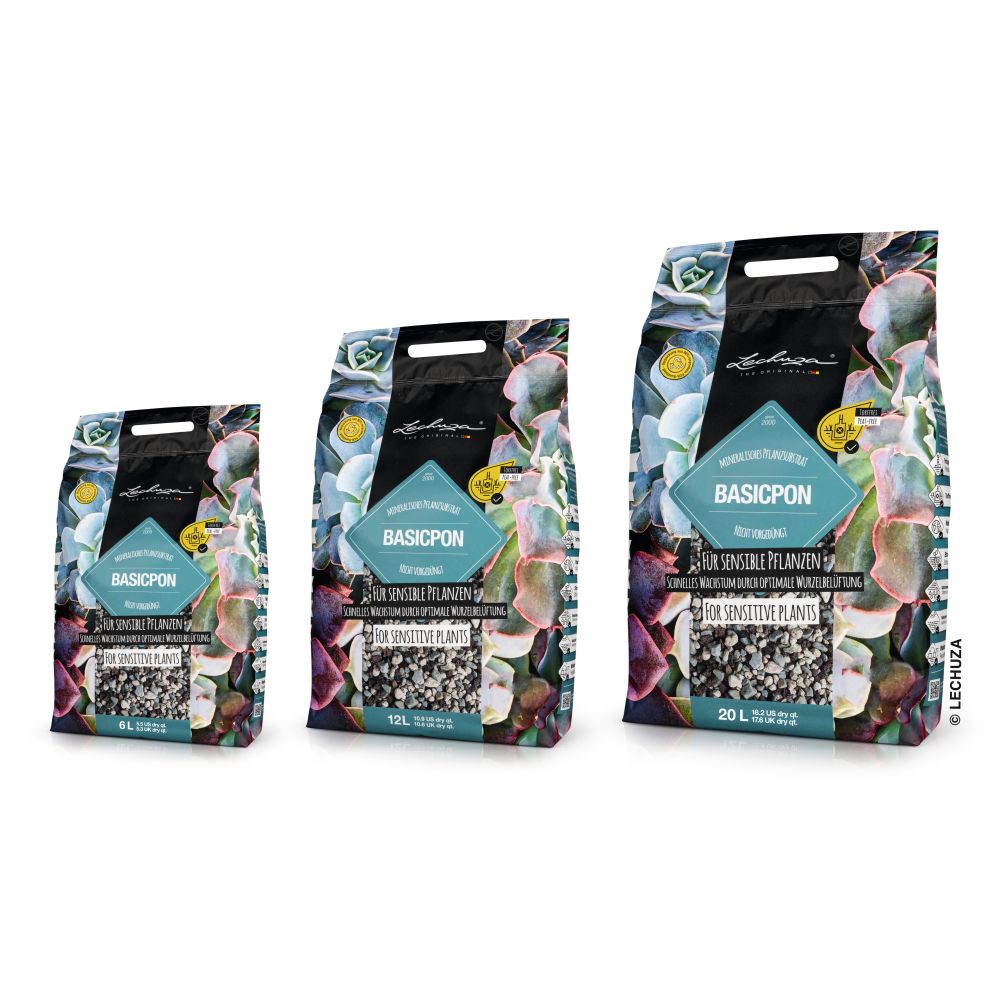 Substrat Mineral LECHUZA Basicpon 6 l, pentru plante sensibile, 100% fara turba, cu ingrediente naturale
