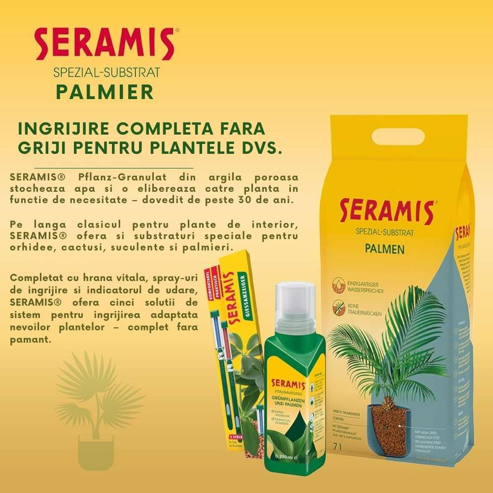 Ingrasamant lichid SERAMIS pentru plante verzi si palmieri, nutritie vitala cu dozare precisa, 500 ml