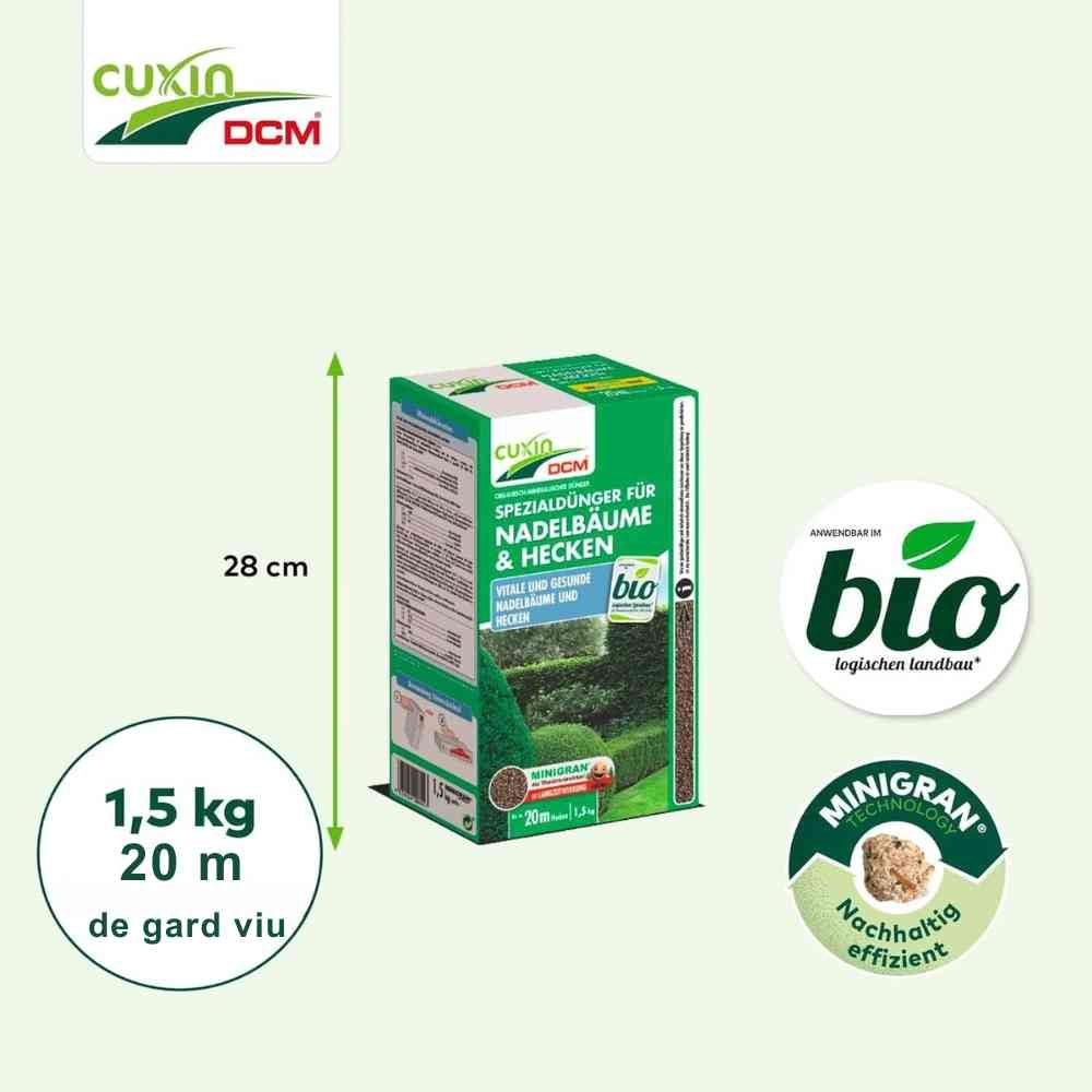 Ingrasamant conifere si gard viu Cuxin DCM, formula speciala cu magneziu, efect de lunga durata, tehnologie MINIGRAN, 1.5 kg