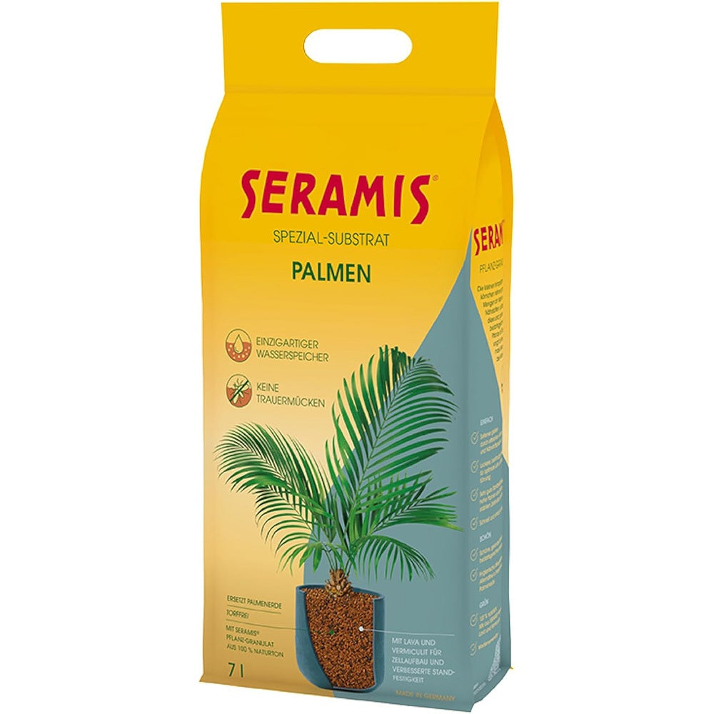 Substrat special pentru palmieri SERAMIS, granule din argila pentru inlocuire completa pamant ghiveci, drenaj optim si crestere sanatoasa, 15 l