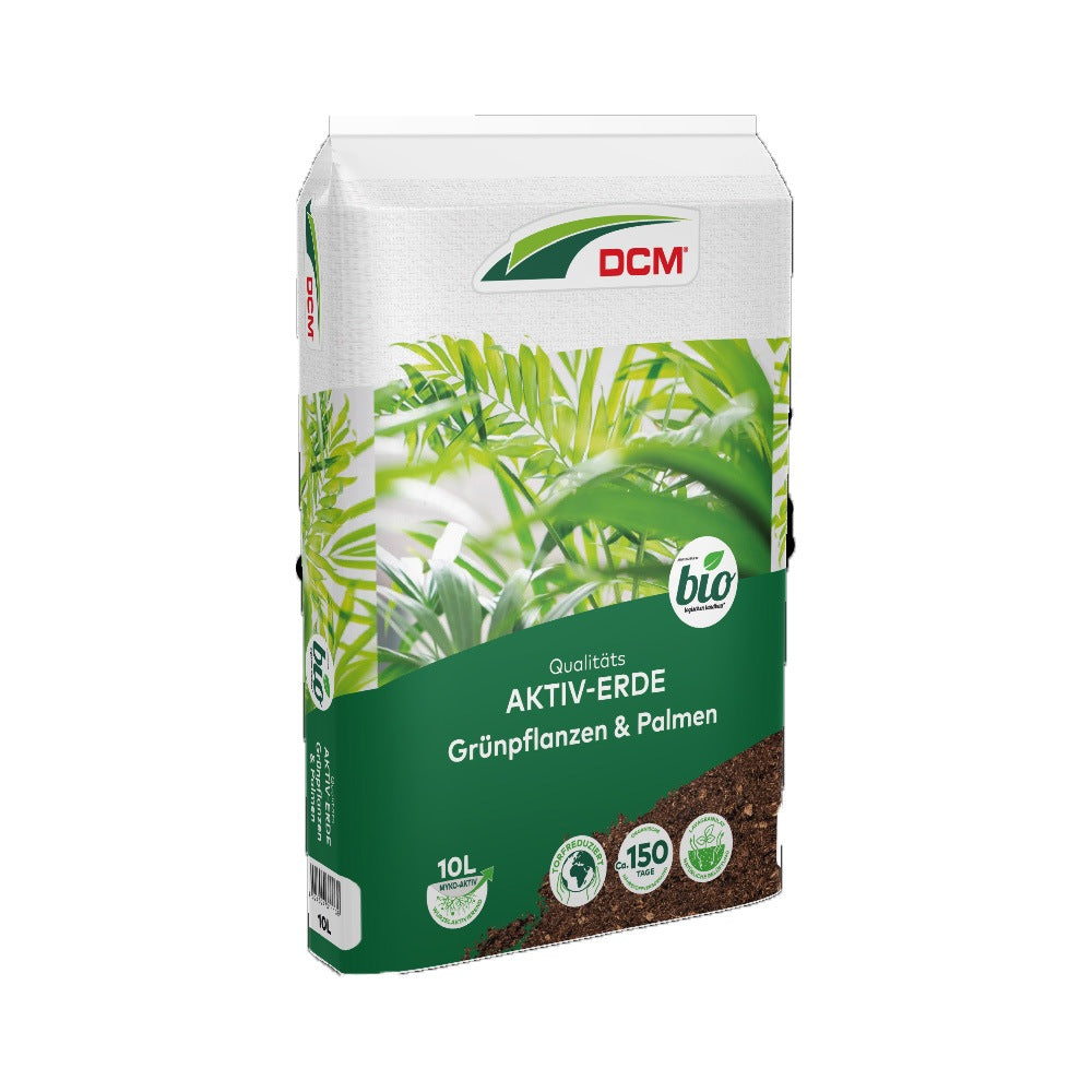 Pamant pentru plante verzi si palmieri CUXIN DCM, cu micorize si lavagranulat, fertilizare 150 zile, turba redusa, substrat bio interior, 10 l