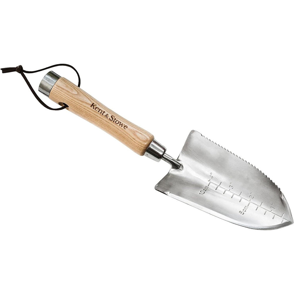 Lopata manuala multifunctionala KENT & STOWE din inox, maner din lemn de frasin, 32 cm, 15 ani de garantie