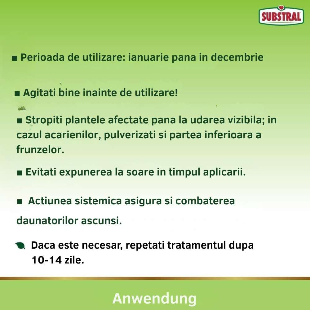 Spray plante ornamentale SUBSTRAL Careo, insecticid sistemic impotriva afidelor, paduchilor lanosi, musculitei albe si omizilor, 800 ml
