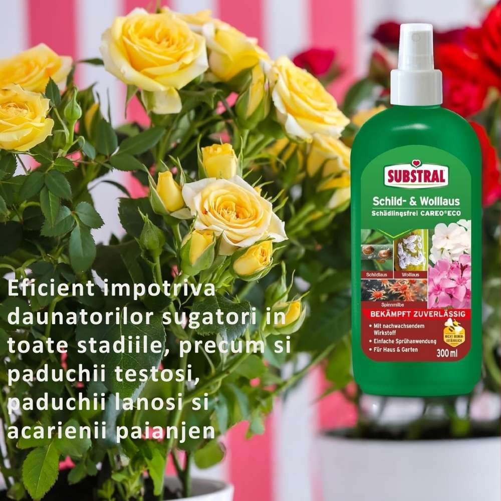 Spray Organic impotriva daunatorilor SUBSTRAL Careo Eco, protectie pentru plante ornamentale, 300 ml