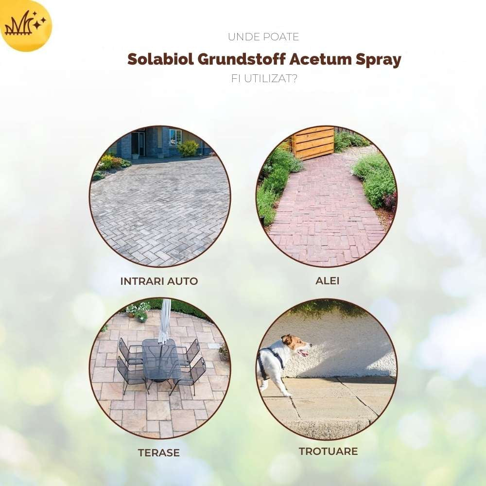 Spray Erbicid pentru combaterea buruienilor SOLABIOL pe baza de acetum, utilizare exterioara, 1 L
