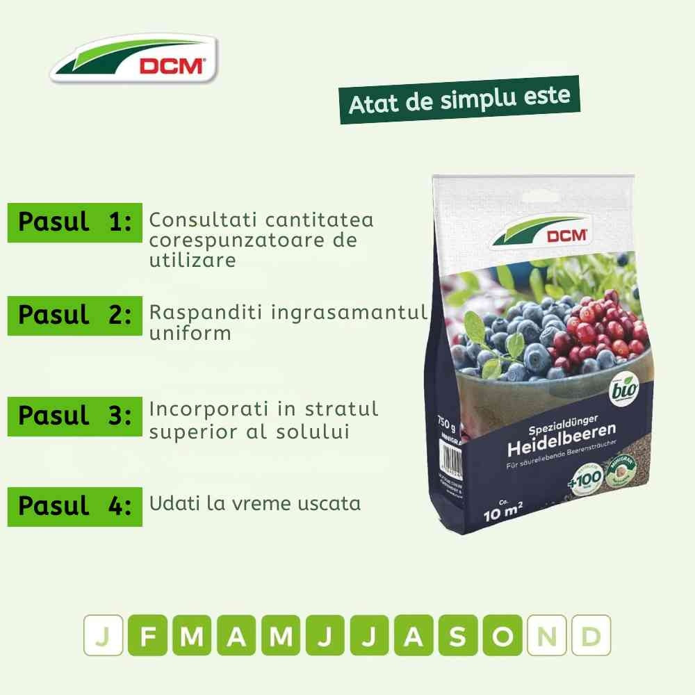 Ingrasamant pentru afine DCM MINIGRAN, organic mineral pentru fructe de padure acidofile, 10 mp, 750 g