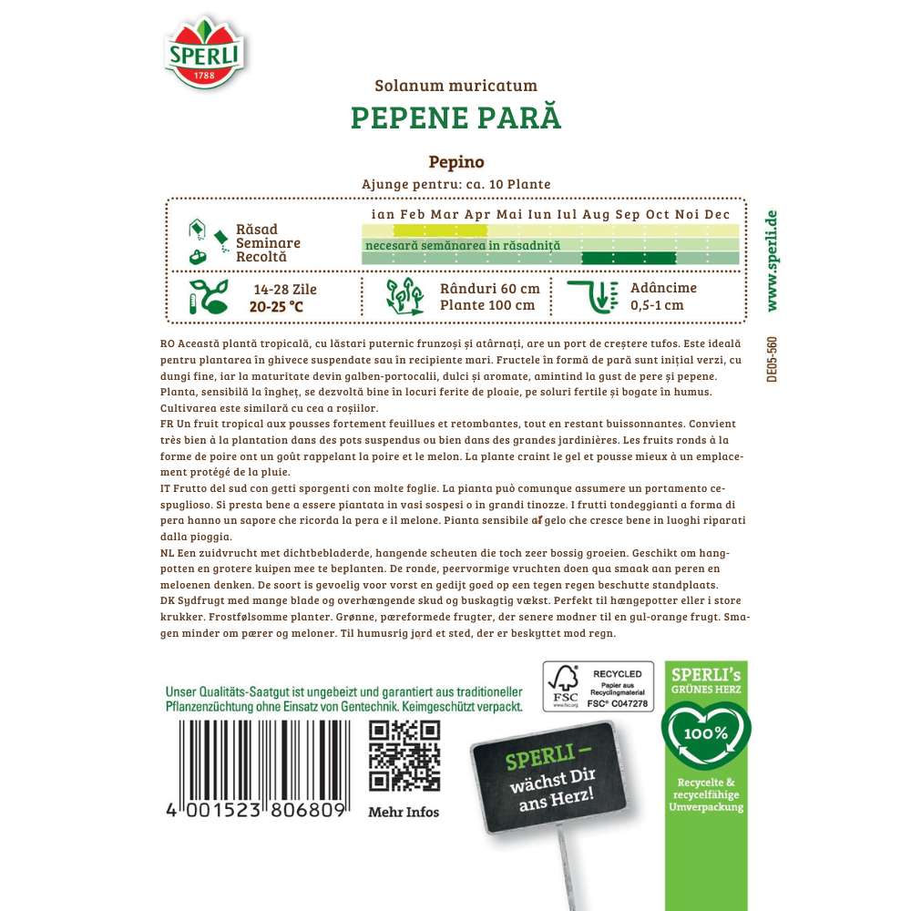Seminte pepene para Pepino – fructe dulci cu aroma de pepene si para
