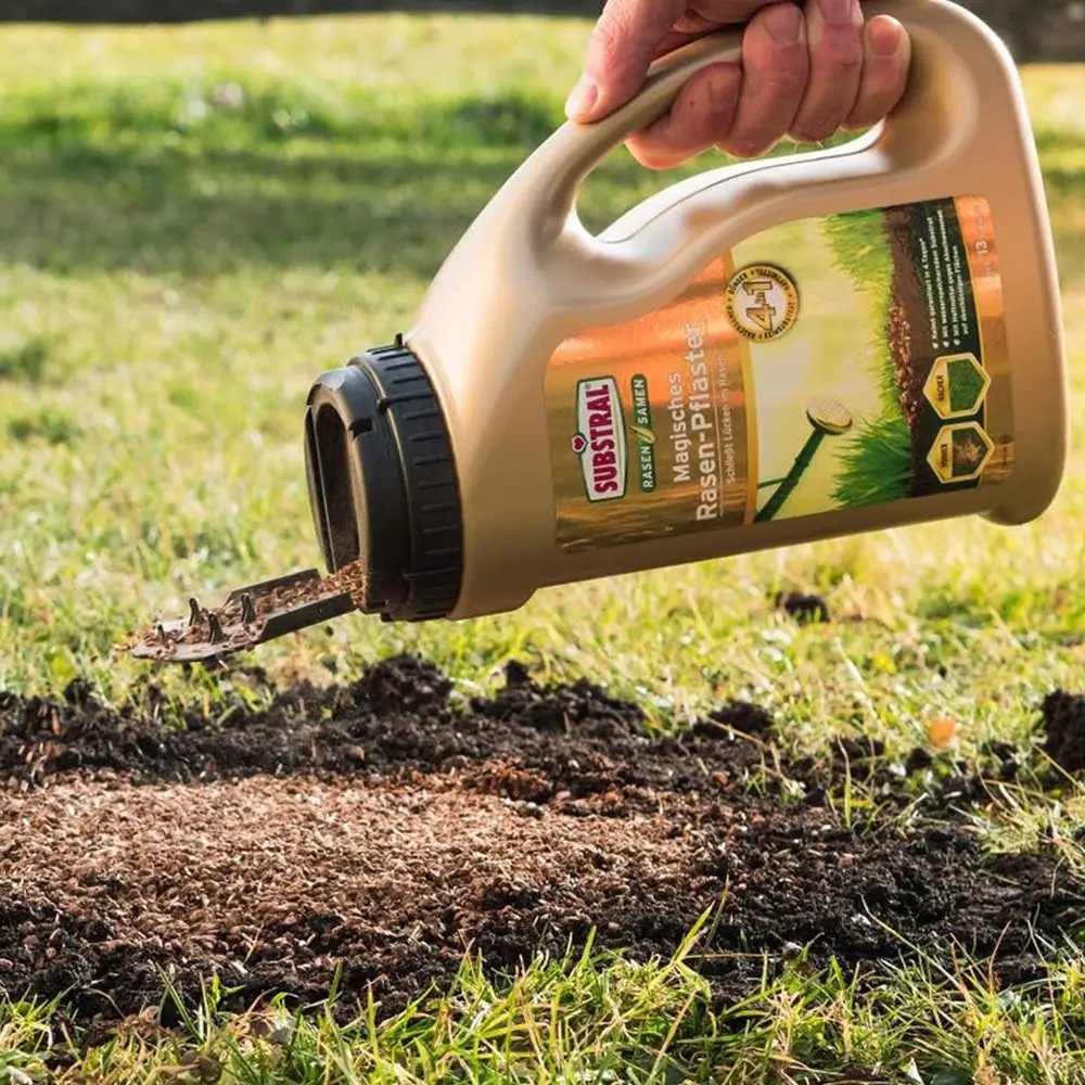 Reparare gazon Substral Plastura Magica 3 in 1 cu seminte gazon substrat si ingrasamant 1 kg pentru zone goale