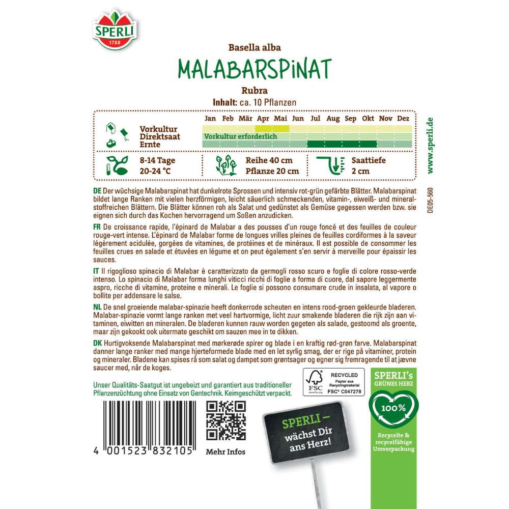 Seminte spanac malabar Rubra – planta agatatoare cu frunze comestibile