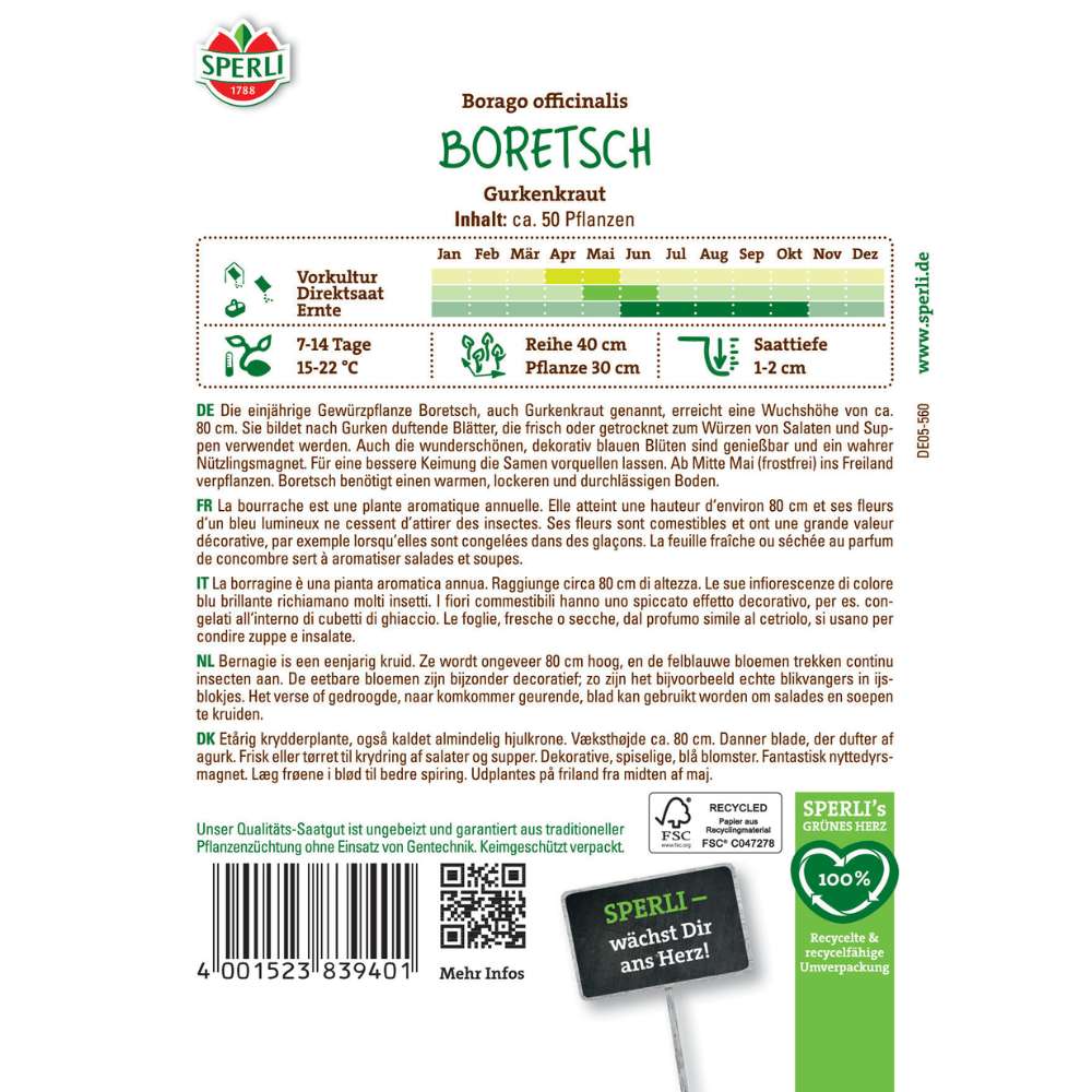 Seminte borago (iarba castravetelui) – frunze si flori comestibile