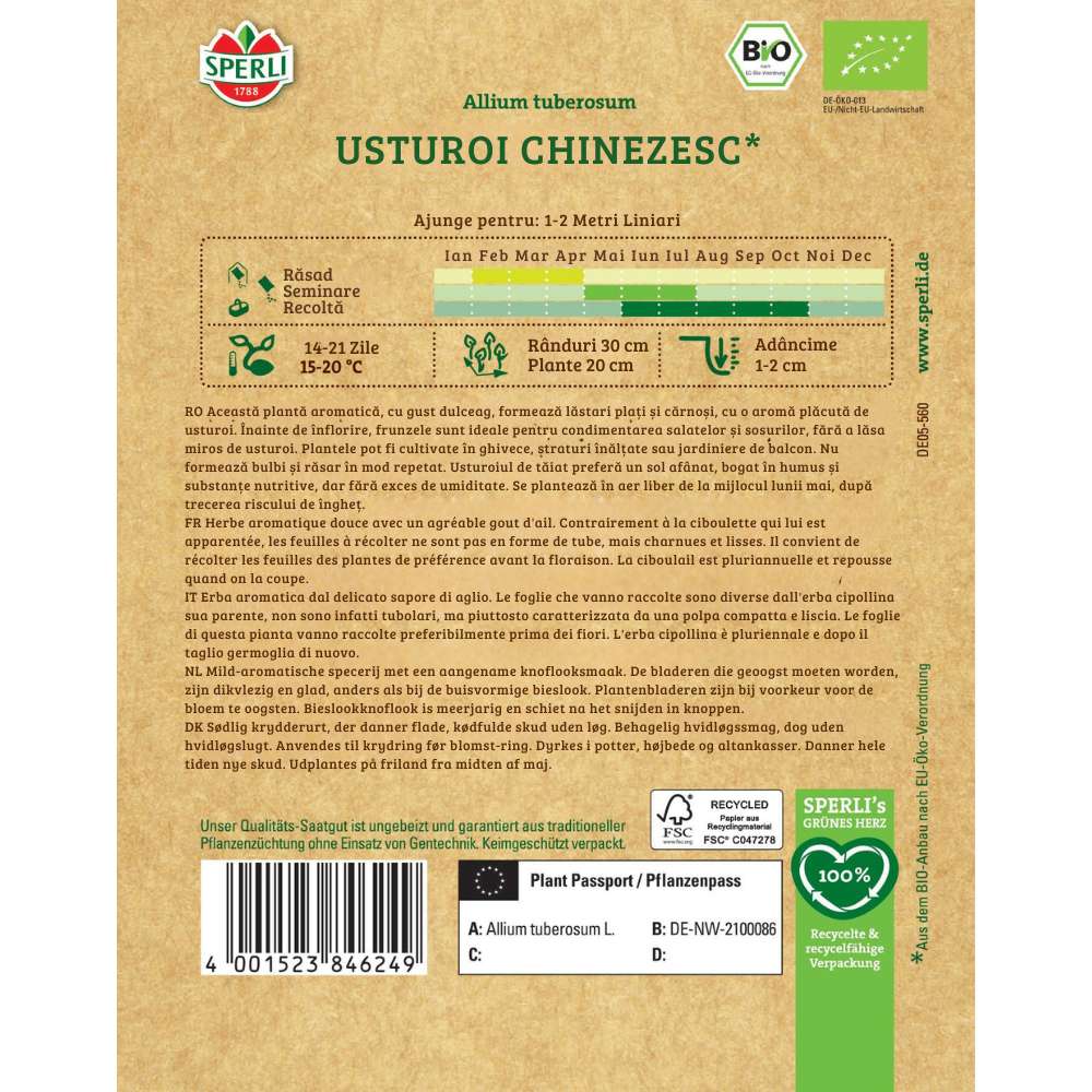 Seminte BIO usturoi chinezesc – ideal pentru salate si aromatizare