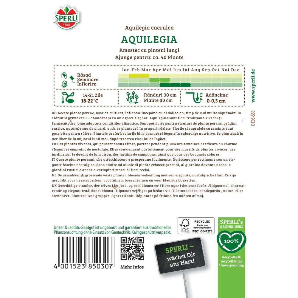 Seminte aquilegia mix – flori elegante, cu pinteni lungi