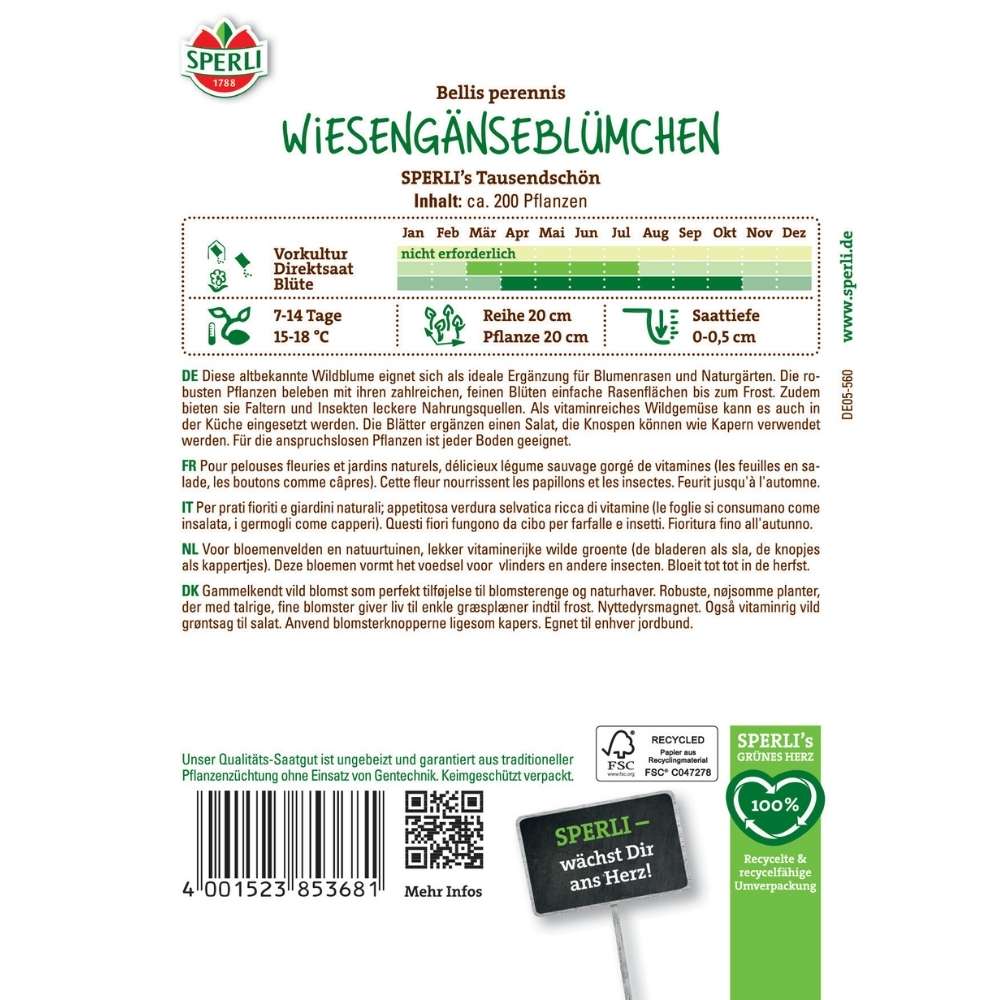 Seminte margarete SPERLI Tausendschon – amestec multicolor de efect