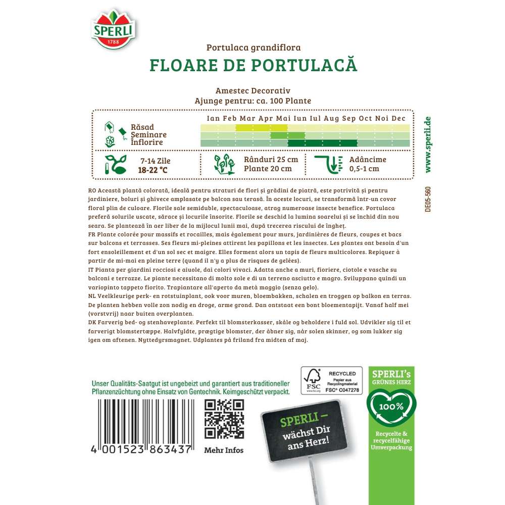 Seminte Flori de Piatra (Portulaca) mix – flori suculente pentru spatii insorite