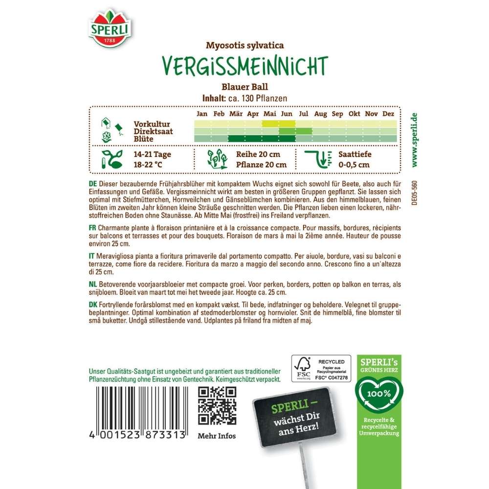 Seminte nu-ma-uita Blauer Ball – flori albastre, delicate