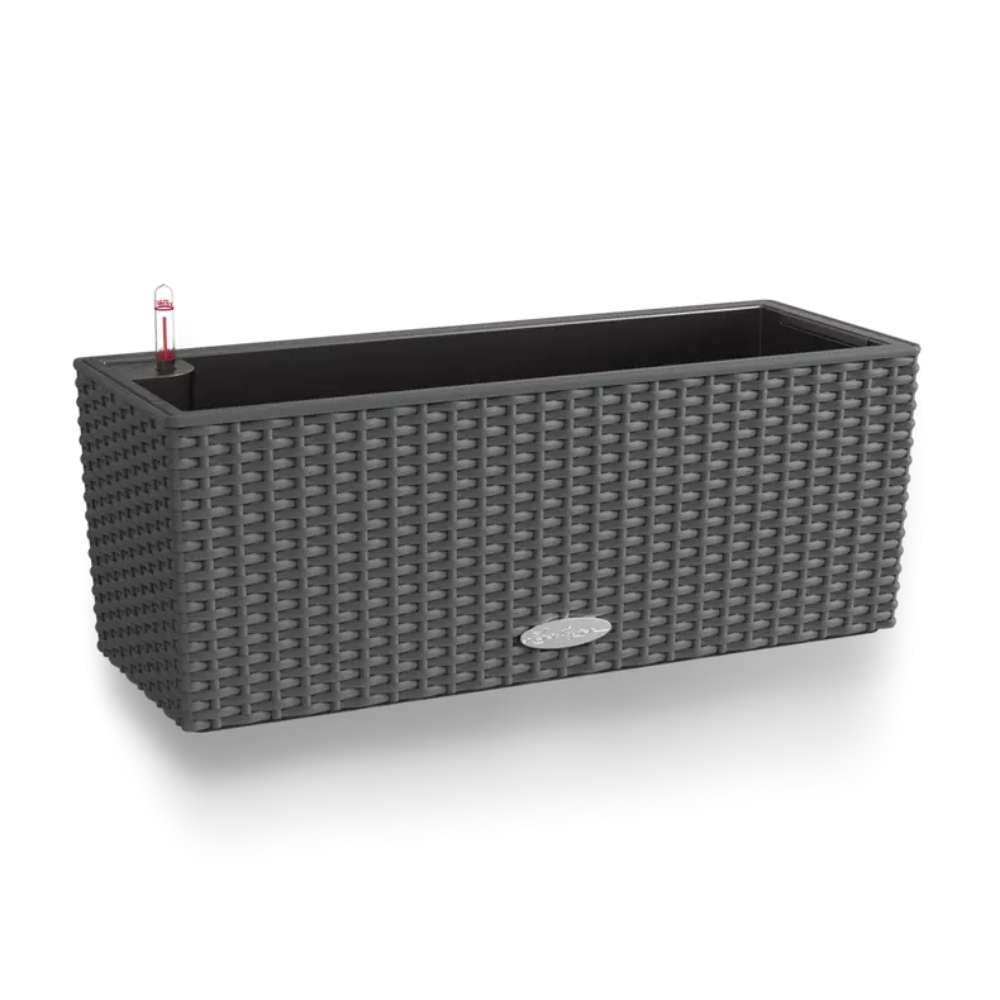 Ghiveci Auto-Irigant Lechuza Balconera Cottage 50, 8 l, efect de ratan granit, sistem de autoirigare, insert detasabil, strat de drenaj