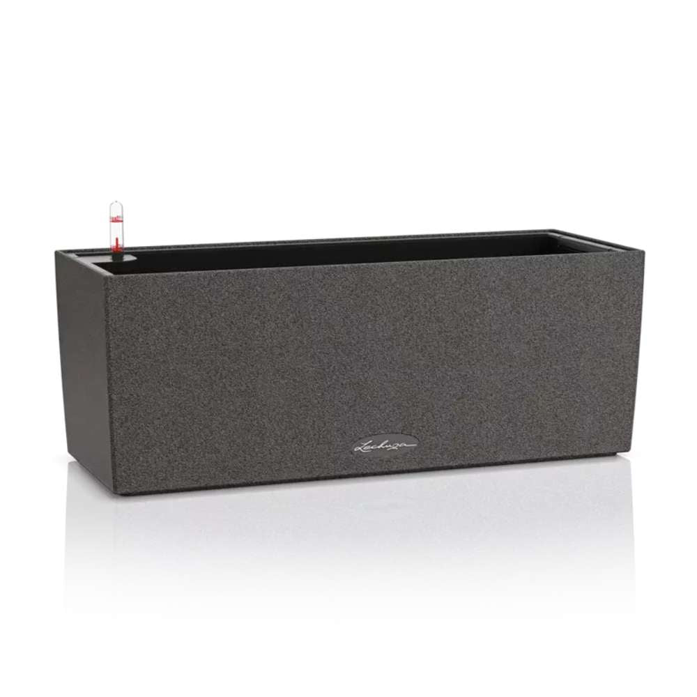 Ghiveci Auto-Irigant Lechuza Balconera Stone 50, 8 l, efect de piatra neagra, sistem de autoirigare, insert detasabil, strat de drenaj