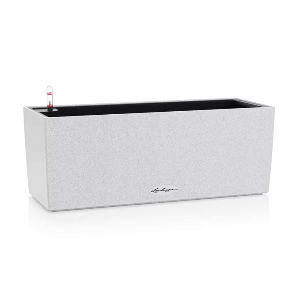 Ghiveci Auto-Irigant Lechuza Balconera Stone 50, 8 l, efect de piatra alba, sistem de autoirigare, insert detasabil, strat de drenaj