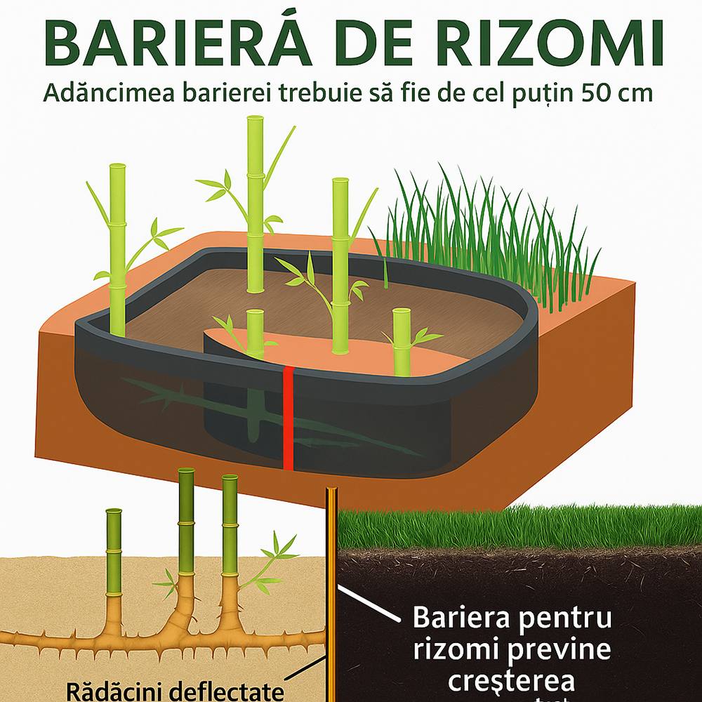 Bambus de Gradina Auriu (Phyllostachys Aurea), tulpini galbene, rezistent la frig, gard viu dens, crestere rapida