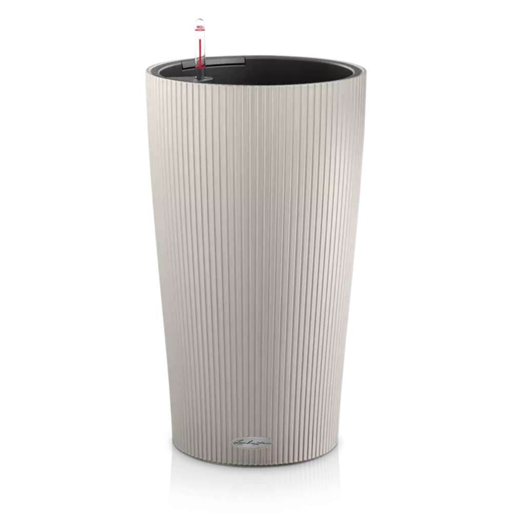 Ghiveci Auto-Irigant Lechuza Cilindro Color 23, 5.5 l, bej mat, sistem de autoirigare, insert detasabil, strat de drenaj