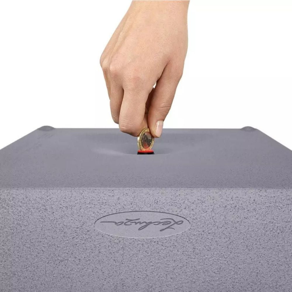 Ghiveci Auto-Irigant Lechuza Canto Stone High 30, 12 l, efect piatra neagra, sistem de autoirigare, insert detasabil, strat de drenaj