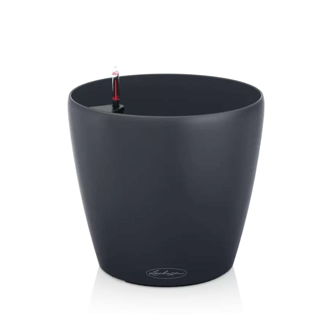 Ghiveci Auto-Irigant Lechuza Classico Color 35, 17 l, negru mat, sistem de autoirigare, insert detasabil, strat de drenaj