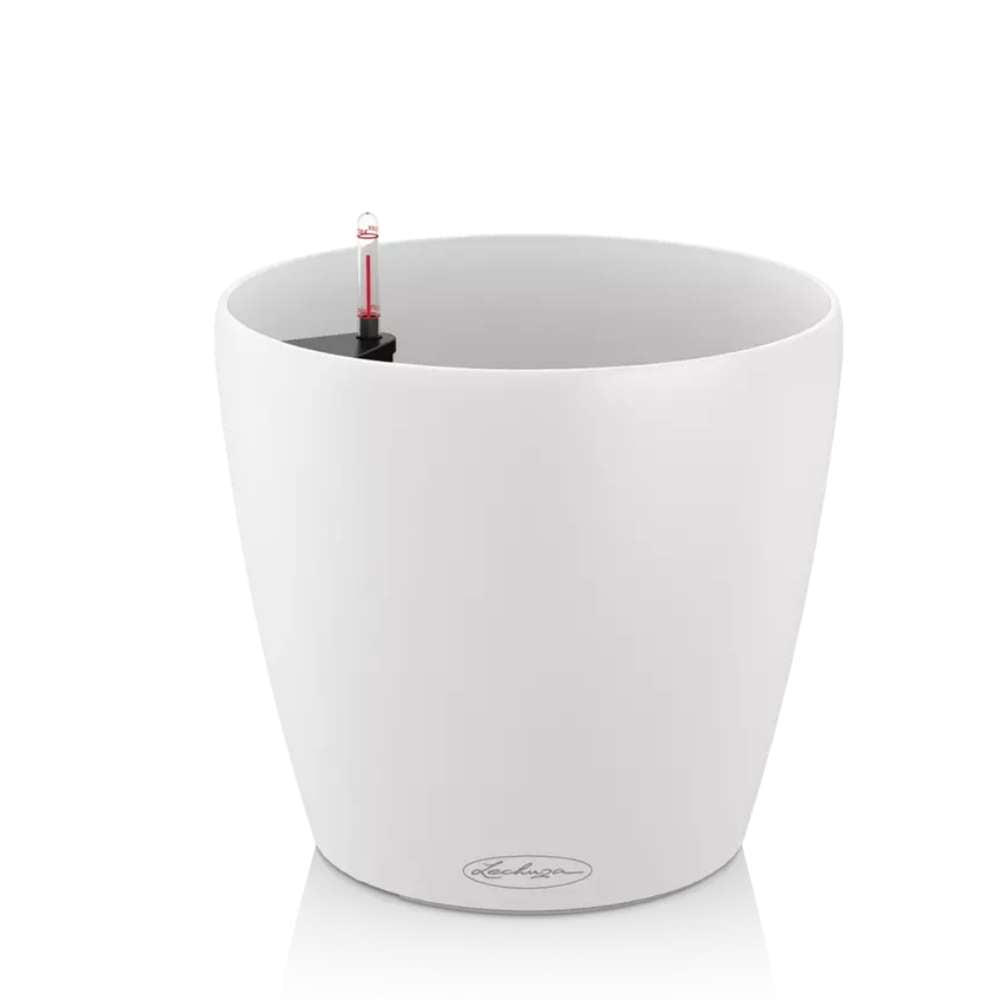 Ghiveci Auto-Irigant Lechuza Classico Color 35, 17 l, alb mat, sistem de autoirigare, insert detasabil, strat de drenaj