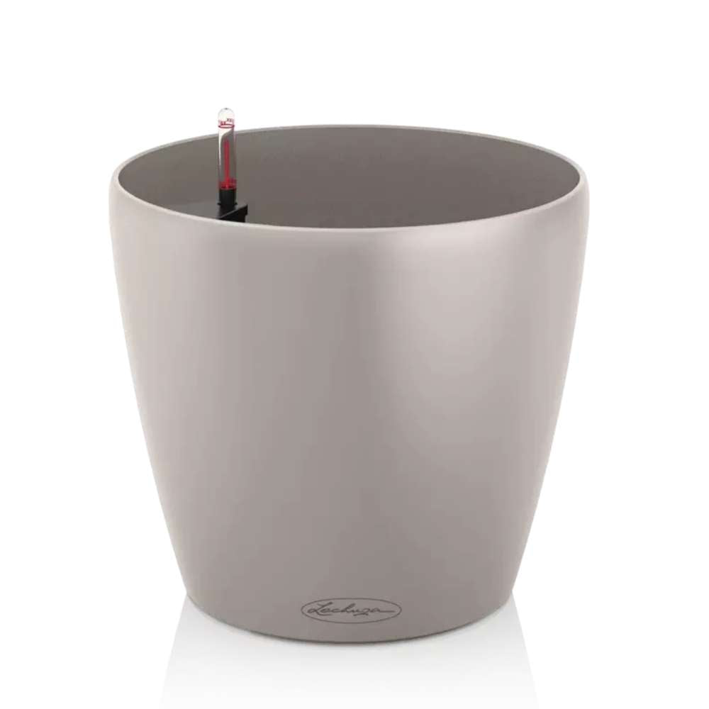 Ghiveci Auto-Irigant Lechuza Classico Color 18, 2.5 l, bej mat, sistem de autoirigare, insert detasabil, strat de drenaj