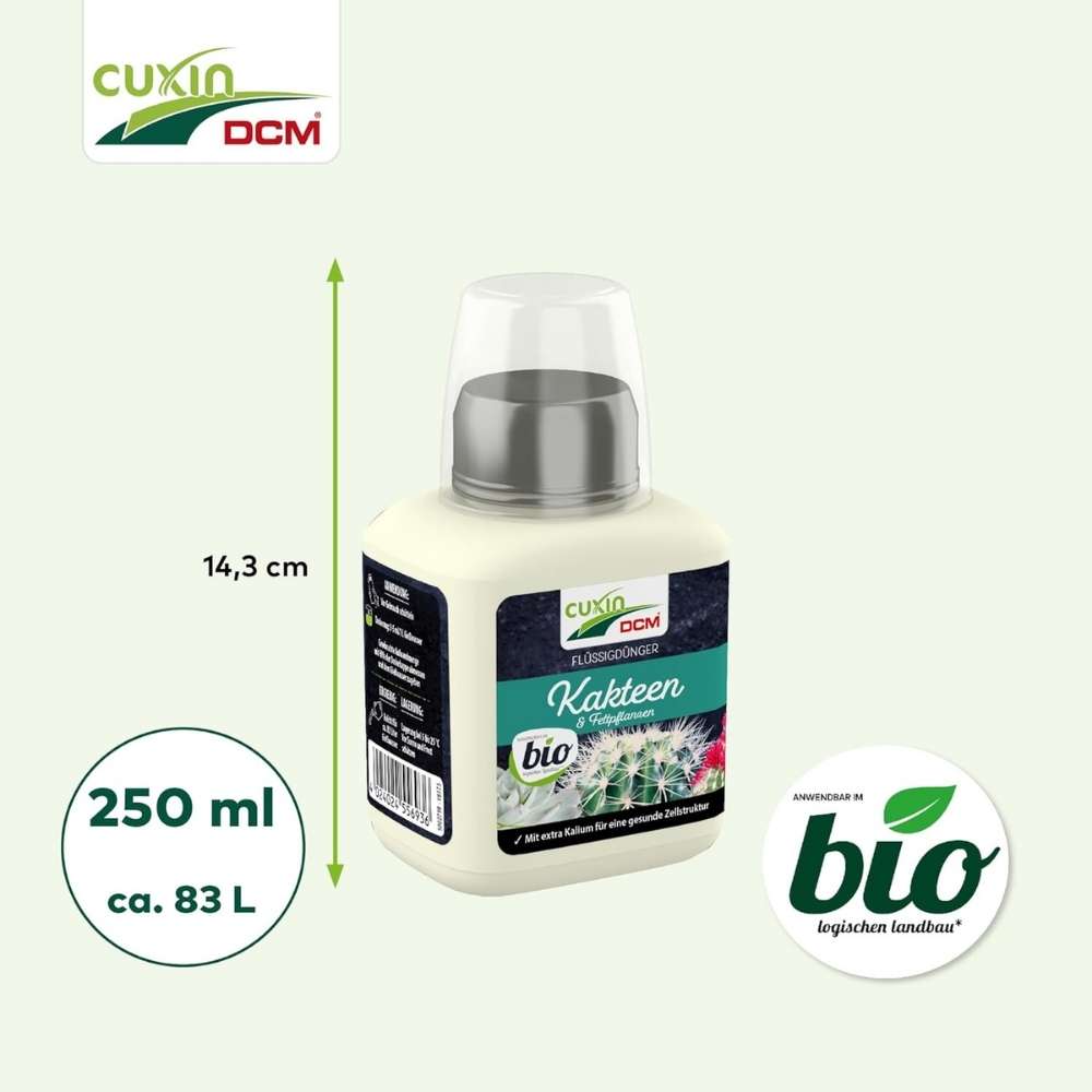 Ingrasamant Lichid Organic pentru Cactusi si Plante Suculente, 250 ml, Cuxin DCM