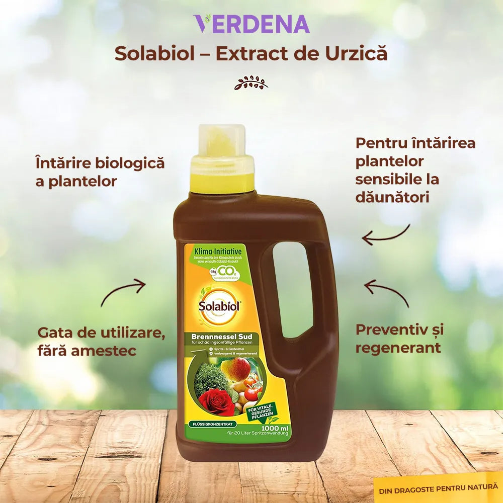Extract de Urzica pentru Plante ornamentale si fructifere, intarirea si fortificarea plantelor predispuse la daunatori, 1l, SOLABIOL
