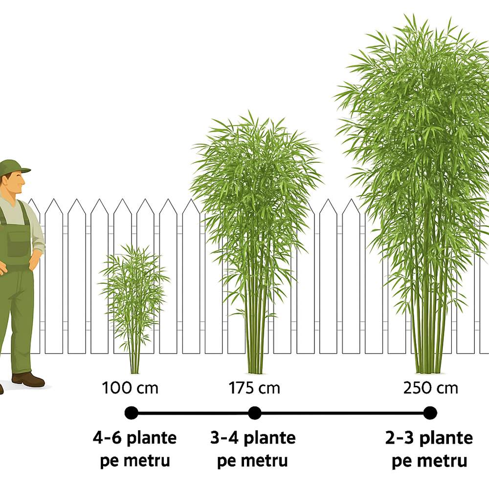 Bambus de gradina Rufa (Fargesia Rufa), neinvaziv, rezistent la frig, gard viu dens, ideal pentru gradini si ghivece