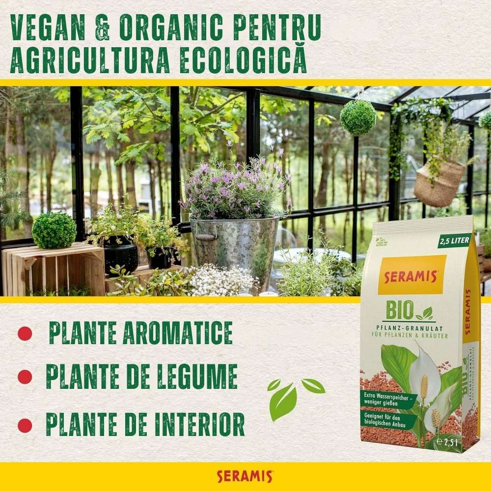 Granule Organice Seramis pentru Plante si Ierburi Aromatice 6 L Argila pentru Ghivece