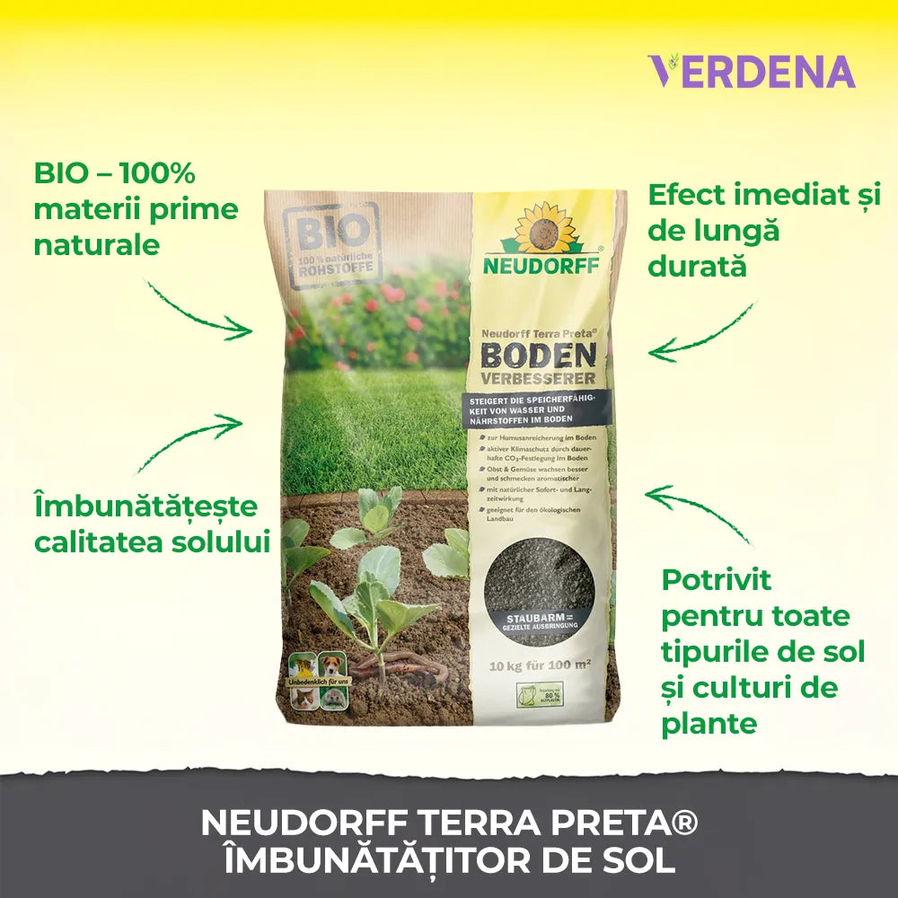 Imbunatatitor de Sol, 5 kg, cu Carbune Vegetal Organic, pentru toate Solurile si Culturile, NEUDORFF