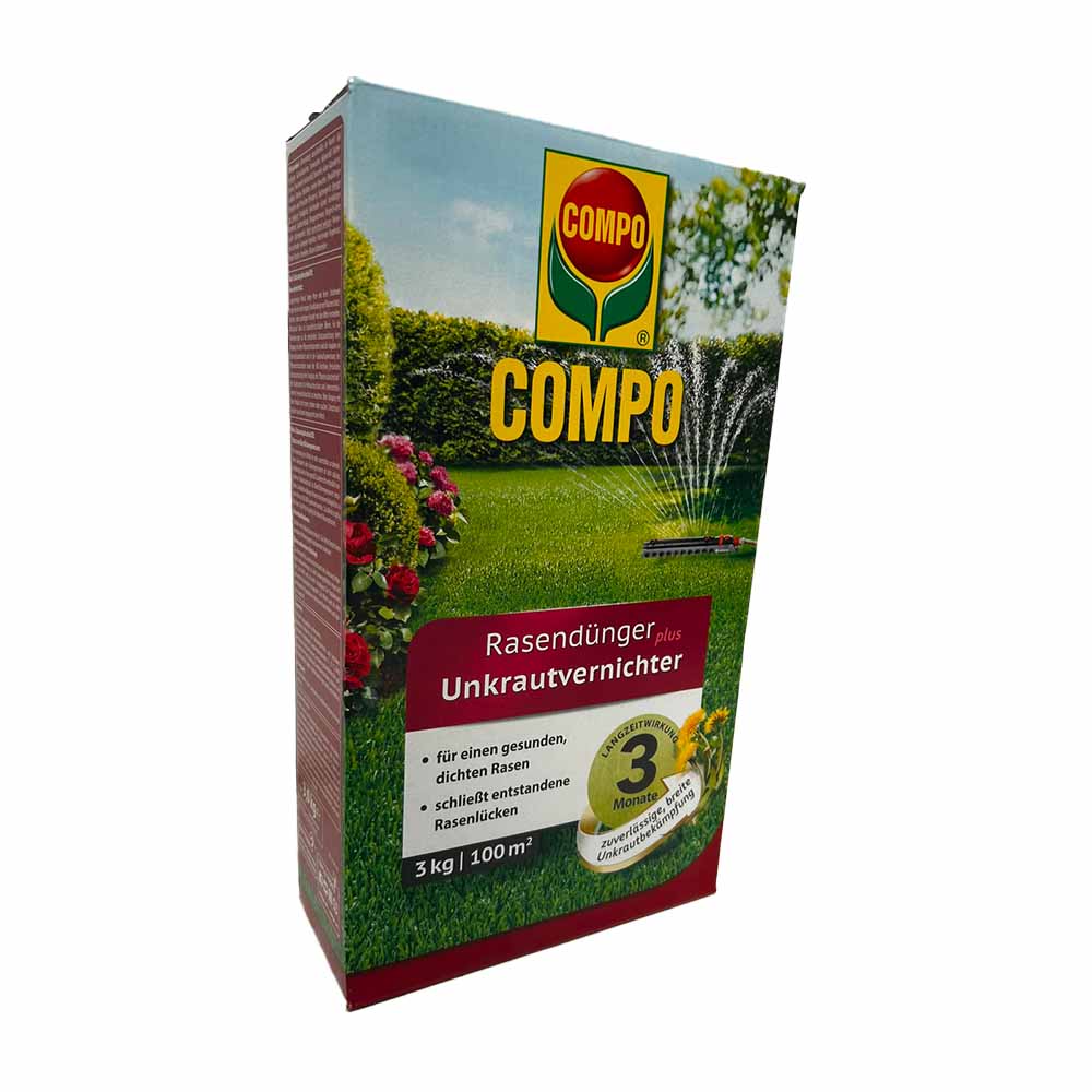 Ingrasamant Erbicid pentru Gazon, 3 kg, Ingrijirea Gazonului si Combaterea Buruienilor intr-un Singur Produs, Compo