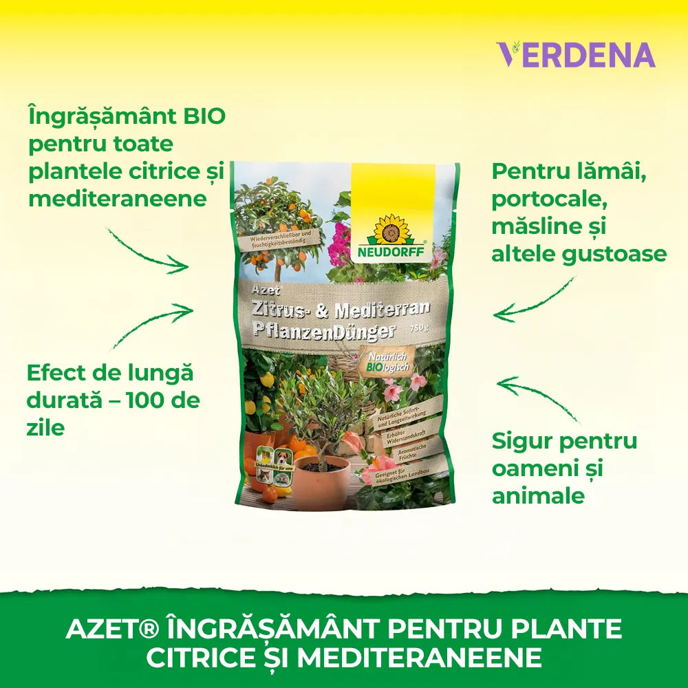 Ingrasamant Azet pentru Plante Citrice si Plante Mediteraneene, 750 g, Neudorff
