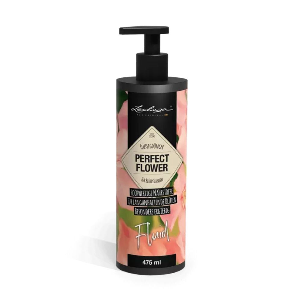 Ingrasamant lichid Lechuza PERFECT FLOWER 475 ml, pentru toate plantele cu flori, 1 pompa/L, formula rapida, 100% sigur pentru mediu